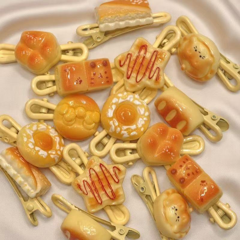 Simulation Bread Cute Hair Clips for Women — Funny Bang Clips