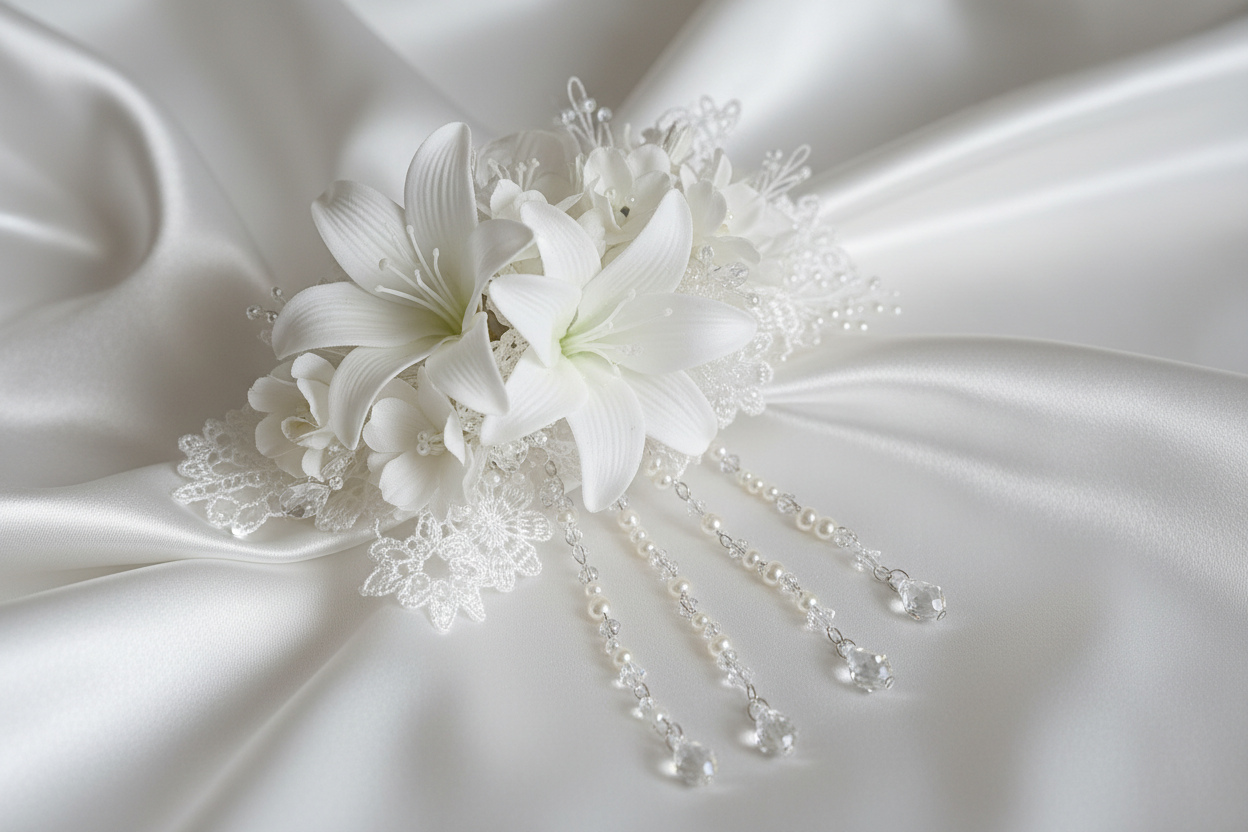 Romantic Floral Hair Clip - close-up detail shot